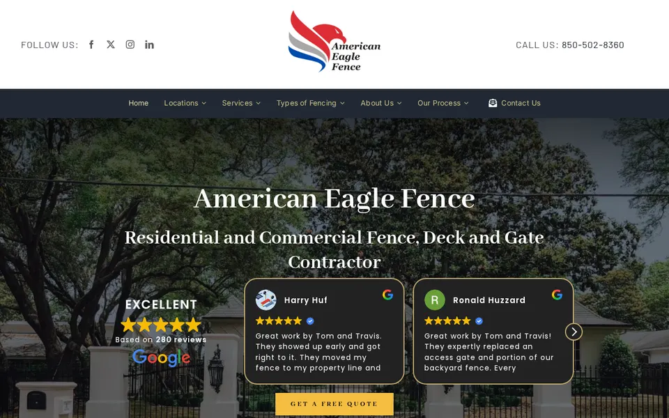 American Eagle Fence website, Valparaiso