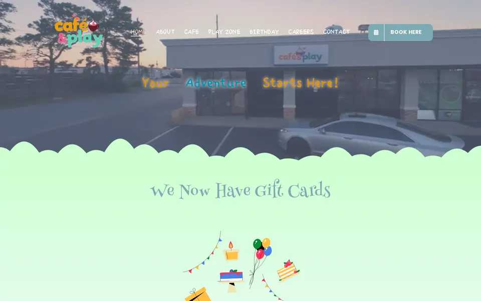 The Cafe and Play website, Fort Walton Beach