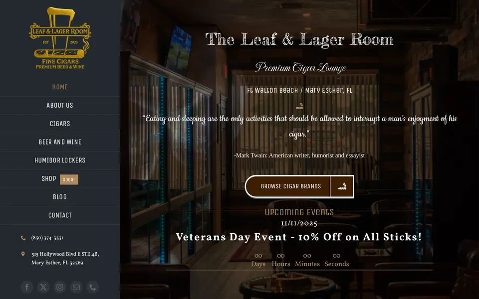 The Leaf and Lager Room website, Mary Esther