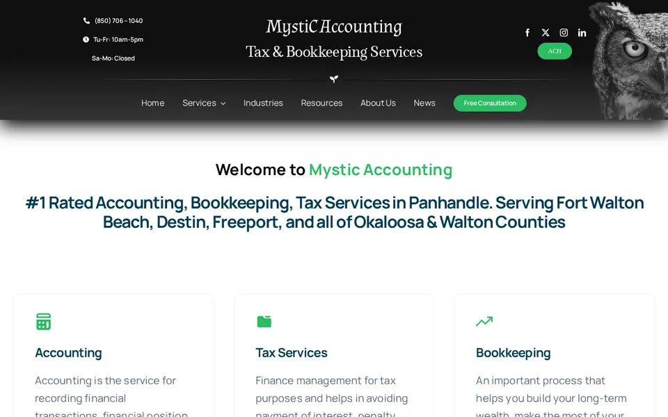 MystiC Accounting website, Chipley