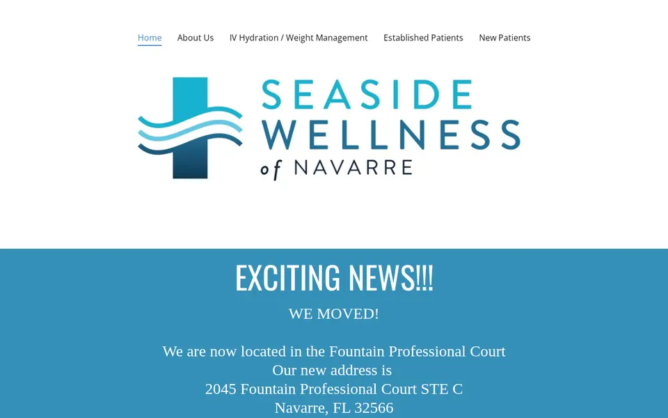Seaside Wellness of Navarre website, Navarre