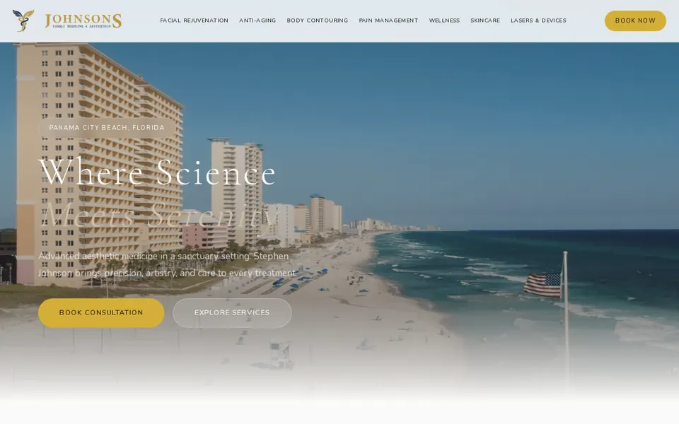 SJ Family Medicine and Aesthetics website, Panama City Beach